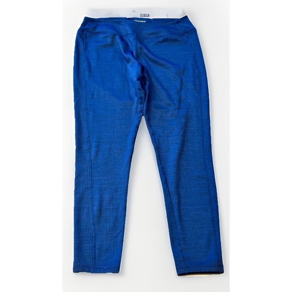 Terramar Womens M Blue Fleece-lined Leggings Baselayer Stretch Warming Insulated